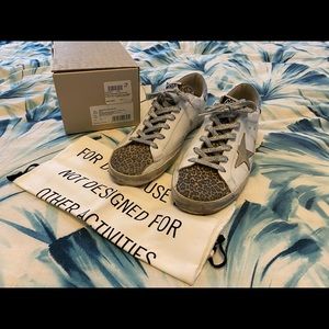 Golden Goose Superstar - EUC Leopard Blue and White